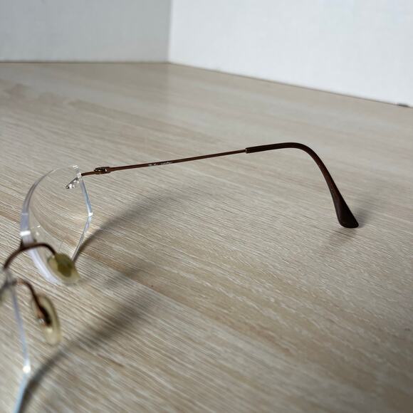 Ray-Ban RB8687 1131 LightRay Eyeglasses Rimless Brown 50-16-135 Frames Only - Picture 6 of 8